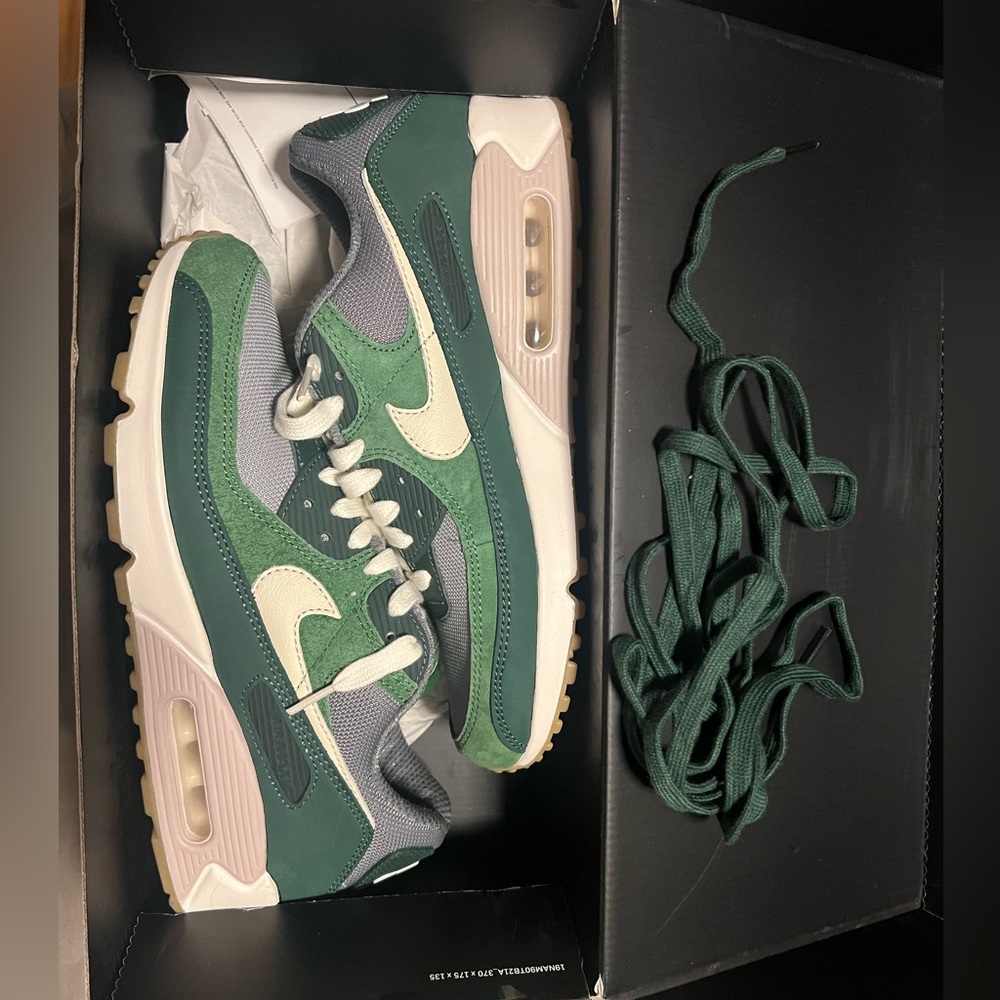 Nike Air Max 90 PRM in Pro Green and Pale Ivory